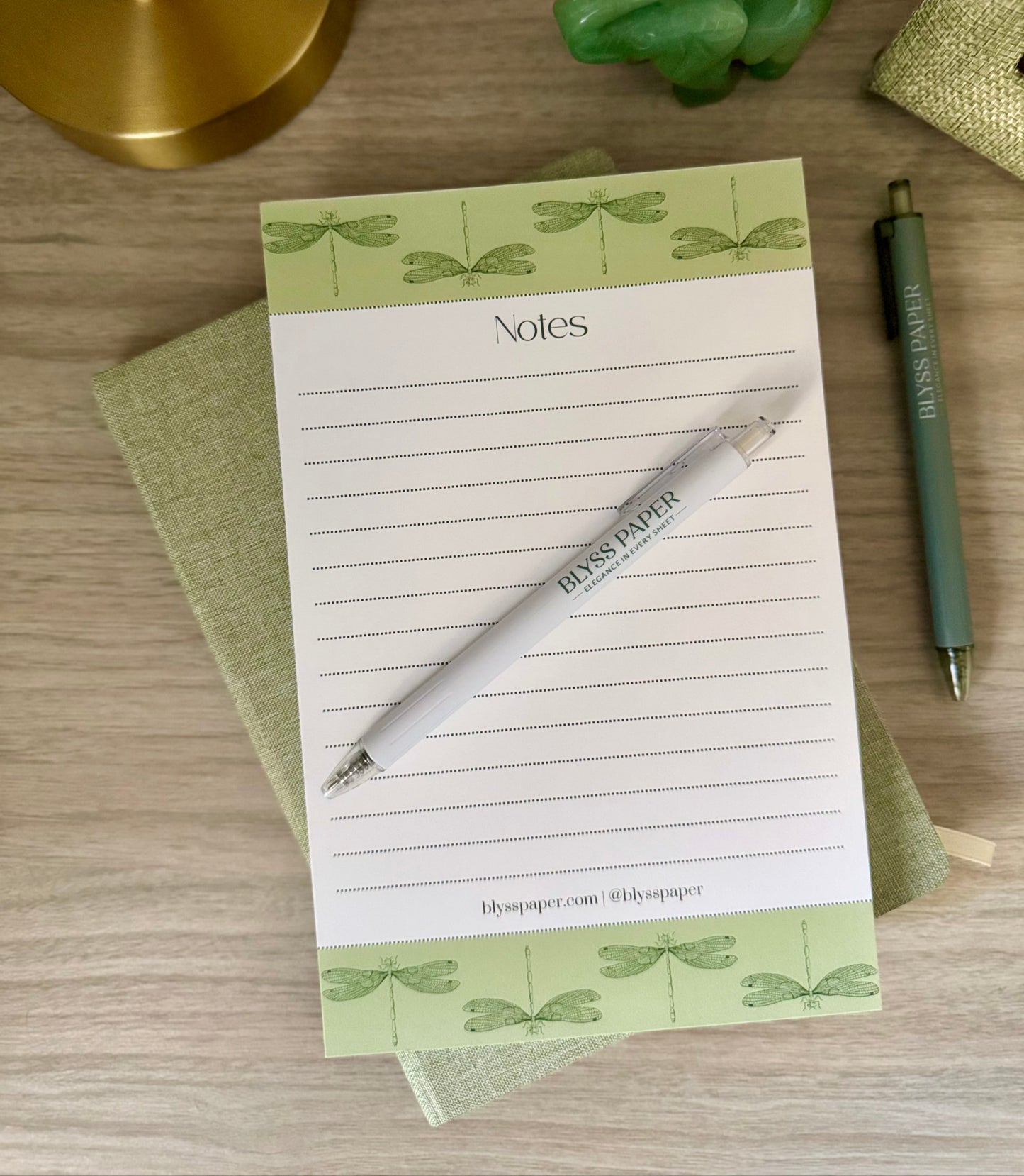 Dragonfly notepad with 2 gel pens